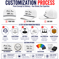 Gorra de Golf de 5 Paneles con Logotipo Bordado, OEM Personalizada, MOQ Bajo, Tejido Premium Resistente, Cierre de Velcro, para Hombre y Mujer