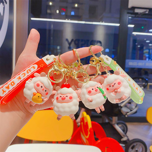 Lindo Llavero de Oveja 'Baa Baa', Colgante de Silicona Tridimensional de <span class=keywords><strong>Cordero</strong></span>, para Coche, Bolso, Regalos Pequeños para Parejas - Product Image 5