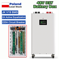 Stock UE 51.2V Batterie Lifepo4 verticale Boîtier métallique Kits de bricolage Boîte avec BMS JK V19 Prêt à assembler Kit de stockage d'énergie Accessoires