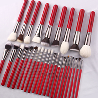 BEILI – ensemble de pinceaux de maquillage professionnel, 24 pièces, vente en gros, rouge naturel, marque privée, haute qualité