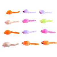 Jouet pour chat en peluche coloré et mignon en forme de souris avec son de hochet, jouet interactif pour chat d'intérieur
