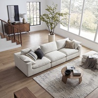 Sofá Modular Seccional Esquinero Moderno Cuadrado Extendido con Otomana, 4 Piezas, Reversible, con Chaise Longue y Plumas, para Sala de Estar