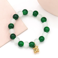 Bracelet en acier inoxydable de haute qualité avec breloque ours audacieux, bijou perlé pour femme, style Tusi espagnol