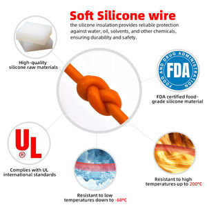 Custom UL 18awg a basso contenuto di fumo alogeno-free in rame conduttore casa in silicone gomma 18 awg cavi e fili elettronici - Product Image 2