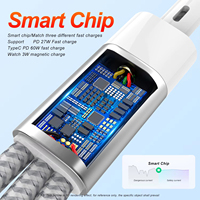 Kabel Data USB Type-C 3-in-1 1.8m dengan Pengisian Cepat untuk Smart Watch & iPhone, Cocok untuk Kantor, Rumah, dan Penggunaan Saat Bepergian