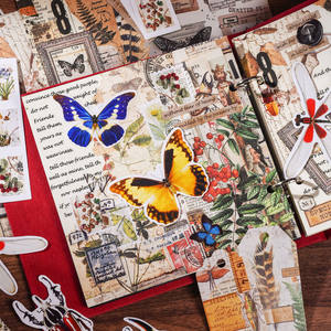 ชุดสติกเกอร์วินเทจลายเห็ด <span class=keywords><strong>ผีเสื้อ</strong></span> ดวงจันทร์ วัสดุทำจาก PET สำหรับตกแต่งสมุดบันทึก DIY - Product Image 4