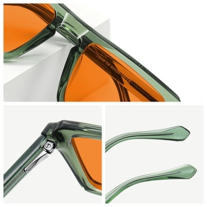 Montura TR90 Cuadrada Ligera, Lentes Naranjas de Alta Calidad al por Mayor, Bloqueo de Luz Azul 100%, Unisex Negro - Product Image 4