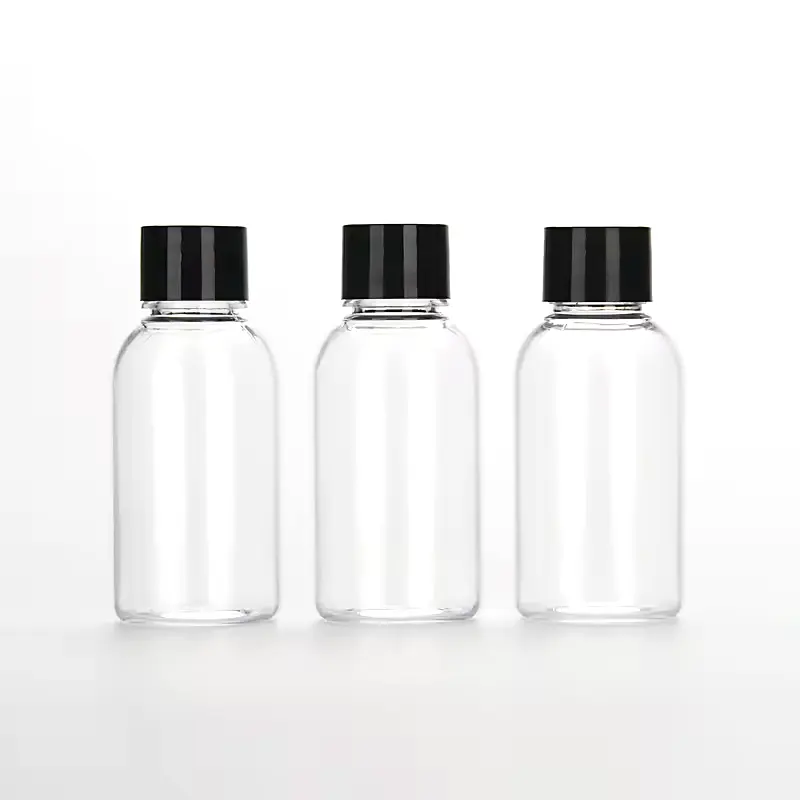 Cilt bakımı 1oz 2oz 30ml 60ml 100ml küçük şeffaf sıvı seyahat plastik şişeler kozmetik ambalaj jeller için vücut yağı plastik şişeler