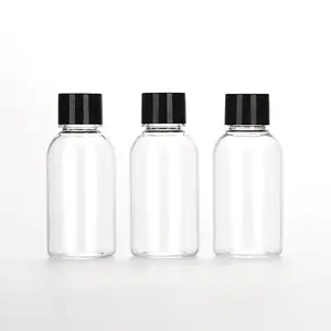 Cuidado DE LA PIEL 1oz 2oz 30ml 60ml 100mL Pequeñas botellas de plástico de viaje de líquido transparente Embalaje cosmético Aceite corporal Botellas de plástico para geles