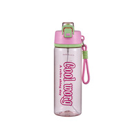 Bouteille d'eau réutilisable en plastique résistante aux hautes températures avec paille pour enfants, idéale pour le sport et les activités de plein air