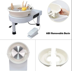Nouvelle roue de poterie électrique pleine grandeur professionnelle <span class=keywords><strong>Machine</strong></span> de roue de poterie de moteur de haute qualité pour la maison - Product Image 6