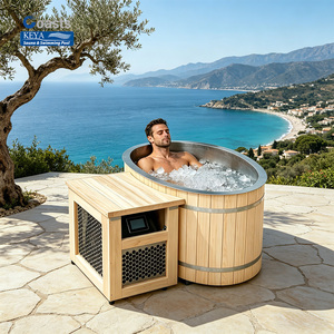 Bañera de Hielo Individual de Madera Favorita de la Industria con Enfriador de 1hp para Recuperación de Energía y Piscina de Inmersión Fría - Product Image 1