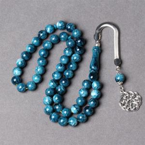 Vendita calda 10mm perlina blu 33 branelli di preghiera islamico musulmano Tasbih Allah Mohammed rosario misbaha subha rosario tesbih eid regali - Product Image 2