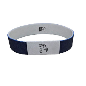 Kunden spezifischer Druck NTAG NFC URl Codierung Yappy Armband RFID gewebt Elastisches Seil Armband - Product Image 5