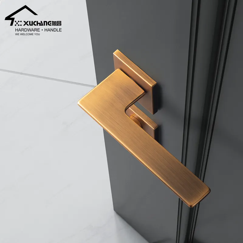 Light luxury design modern apartment lever American zinc alloy door lock durable right angle door handle