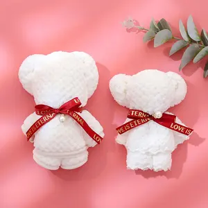 2023 vendita calda peluche asciugamano orso regalo di nozze per coppia personalizzato peluche peloso carino decorazione
