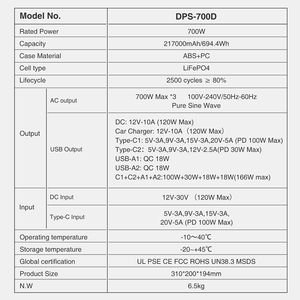 500/700/1000/1500/<strong>3000</strong>/5000W <strong>Solar</strong> Generator Portable Power Station Lifepo4 with <strong>Solar</strong> <strong>Panel</strong> for Home Energy Storage and Camping - Product Image 6