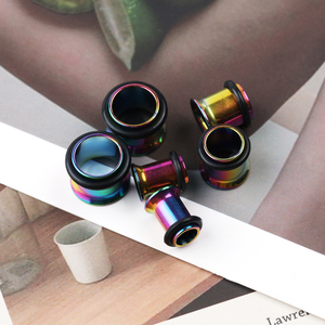 Zesen evorte thép không gỉ phích cắm tai và đồng hồ đo 1.6-10mm giãn nở cơ thể xuyên trang sức mạ vàng cho phụ nữ người đàn ông - Product Image 6