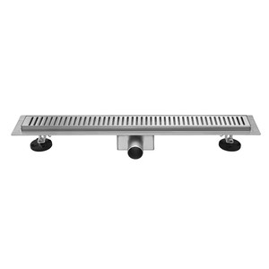 Drain de douche linéaire moderne éclairé de 24 pouces en acier inoxydable 304 réglable avec filtre à cheveux pour extérieur, sous-sol et salle de bain - Product Image 5