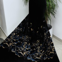 Nouveaux designs 2026 – Tissu en velours de soie/coton imprimé métallisé tissé, doré, écologique, respirant, pour robes, diverses couleurs