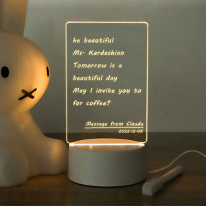 Đèn bàn sáng tạo tùy chỉnh 3D viết tay Acrylic <span class=keywords><strong>LED</strong></span> Illusion Lưu Ý bảng ánh sáng ban đêm cho trẻ em bảng tin - Product Image 5