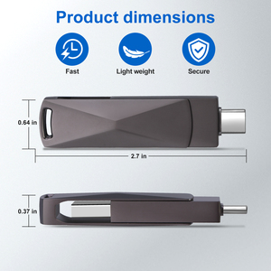 Döndürülebilir Yüksek Hızlı USB2.0/3.0 Bellek Çift Tip C 128GB 256GB Büyük Kapasiteli Telefon Bilgisayar Çift Kullanımlı Lazerle Kazınabilir - Product Image 3