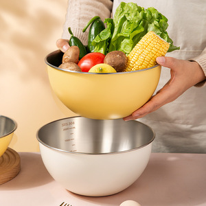 Bol mélangeur en acier inoxydable 304 de qualité alimentaire pour la pâtisserie, le pétrissage de la pâte et la cuisson, avec couvercle - Product Image 2