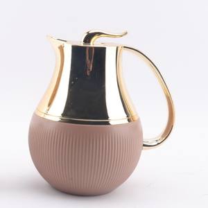 Bouteille d'eau de style moyen-oriental, Dubaï, arabe, couleur unie, motif vertical, thermos plaqué or, cafetière - Product Image 3