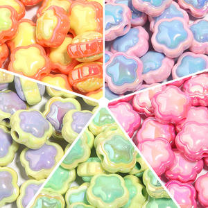 2025 Professional Custom Macaron Two-Color Cartoon Flower Beaded DIY Accessories UV Color Pentagram <b>Acrylic</b> <b>Plastic</b> <b>Lucite</b> <b>Beads</b> - Product Image 5