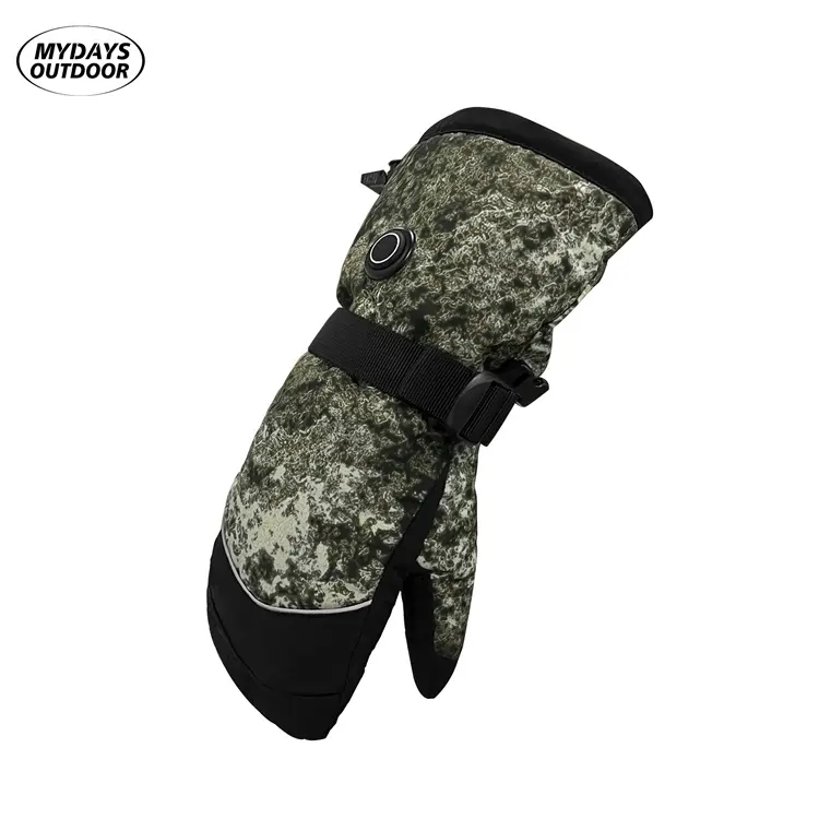 Mydays Tech Touchscreen Multifunctional Waterproof Cold Weather Camouflage Heated Mitten for Skiing Snowboarding Hiking