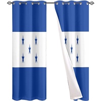 Rideau occultant en polyester satiné à motif drapeau national du Honduras, résistant à la chaleur, décoration pour salon, chambre d'enfant