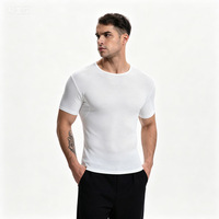 T-shirt pour homme en mélange modal doux, respirant, extensible, à manches courtes, coupe ample, décontracté, grande taille, tee-shirt d'été
