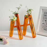 Bouteille décorative Tube à essai transparent Plante Hydroponique Fleurs Vase en verre Fabrication sur mesure Mariage Cristal Table Fleur