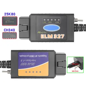 Car OBD2 USB OBDII ELM327 Cable With Switch for FoCCCu FORscan ELM Orange Label And Black Label