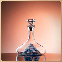Ensemble de carafes en verre cristal minimaliste motif montagne pour les fêtes