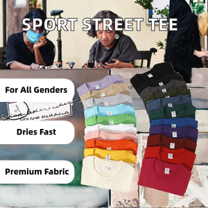 T-shirt de compression en coton 100% uni de style streetwear pour homme/femme, coupe ample, 230 g/m², sport d'été - Product Image 2