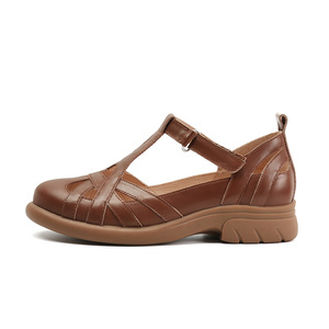 Luxury Lady Lolita Rome Flat Sandals Plus Size Soft-Soled Leather Fashionable Non-Slip for Spring Summer Outdoor Fashion Trend - Product Image 2