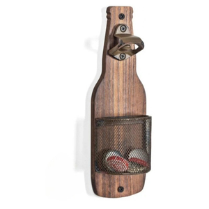 Nuevo abridor de botellas de cerveza de madera, caja de almacenamiento de tapas de botellas montada en la pared, decoración colgante para barra, abridor de botellas montado en la pared - Product Image 5