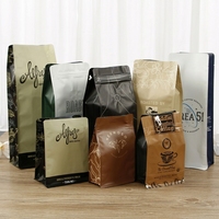 Pochette à café personnalisée avec valve de dégazage et fermeture éclair refermable