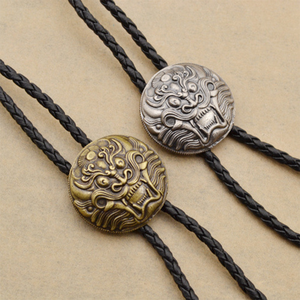<span class=keywords><strong>Cravate</strong></span> bolo de cow-boy occidental antique avec logo personnalisé <span class=keywords><strong>Cravate</strong></span> en métal avec cordon en cuir Accessoires de collier artisanal en alliage - Product Image 4