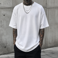T-shirt de sport unisexe 260 GSM en coton pour hommes et femmes, coupe légèrement tombante aux épaules, col rond, vierge, vente en gros, OEM, personnalisable, grammage lourd