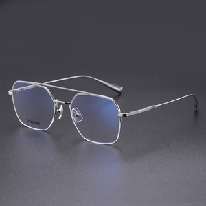 <span class=keywords><strong>Montatura</strong></span> per Occhiali in Titanio Ottico, Stile Aviatore, Mezza <span class=keywords><strong>Montatura</strong></span> per Uomo, per Miopia - Product Image 3