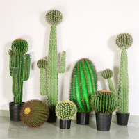 Pot de cactus de décoration d'intérieur de haute qualité, grande plante verte artificielle, grand cactus artificiel en forme de boule, verdure