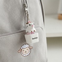 Porte-clés rechargeable en plastique, nouveau design, en forme de canard, jouet anti-stress de poche, jouet sensoriel pour l'anxiété, porte-clés mignon