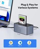 Station d'accueil pour disque dur externe USB 3.0 SATA Dockteck DH0003/DH0001 2,5/3,5 pouces HDD SSD 5 Gbps en aluminium compatible UASP