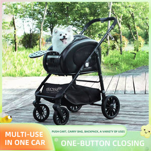 Nouveau chariot léger de voyage pliable à 4 roues <span class=keywords><strong>pour</strong></span> petits chiens et chats de taille moyenne lapin avec rangement Ba - Product Image 2