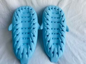 Pantofole con stampa animalier blu, fodera in peluche EVA, antiscivolo, punta chiusa, per tutte le stagioni, taglia 36 37 38 39 - Product Image 2