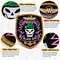 Patch brodé tactique personnalisé européen et américain avec tissu PU pour sacs à dos tactiques, sacs d'assaut et casquettes