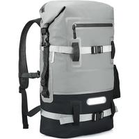 Sac à dos imperméable en PVC, fermeture à bouton robuste, 20-36L avec poche avant, ceinture réfléchissante