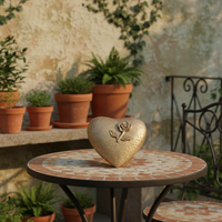 Pot de fleurs statue populaire en ciment, design personnalisé, motif cœur, pour fleurs artificielles d'extérieur, vente en gros